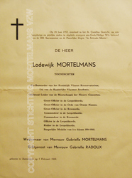 Lodewijk Mortelmans - Todesnachricht 1