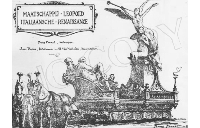 1899 Praalwagen Van Dyck, tekening Frans Proost